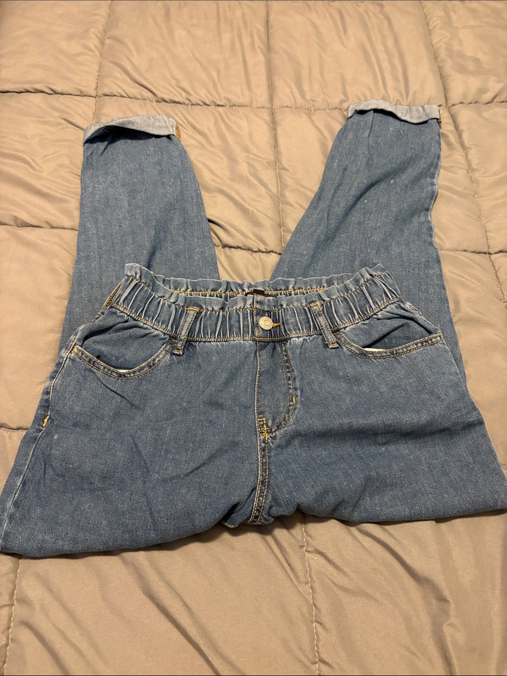 Banana Republic High-Rise Elastic-Waist Blue Jeans